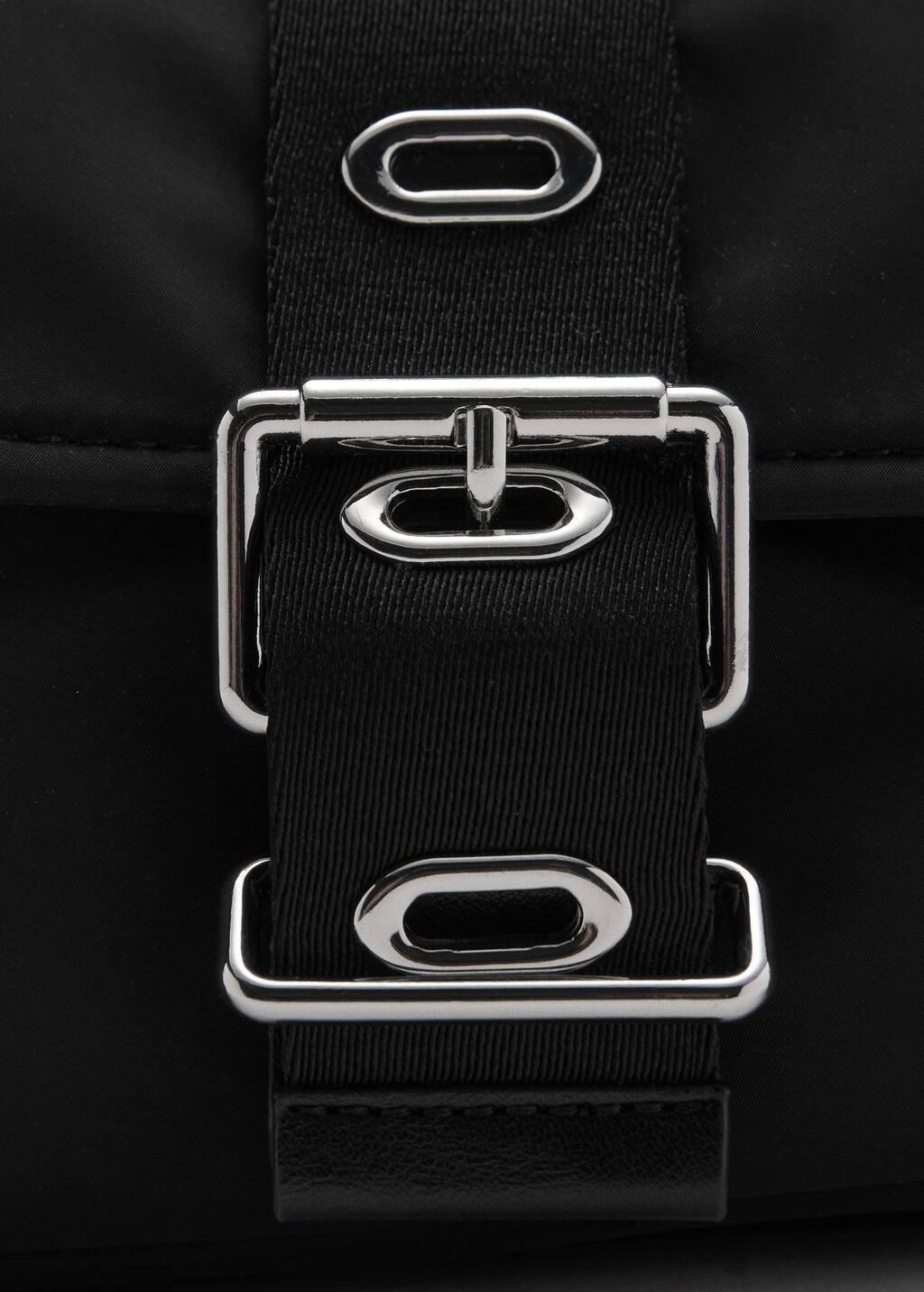 Black Plain Shoulder Bag, Black, large image number 1