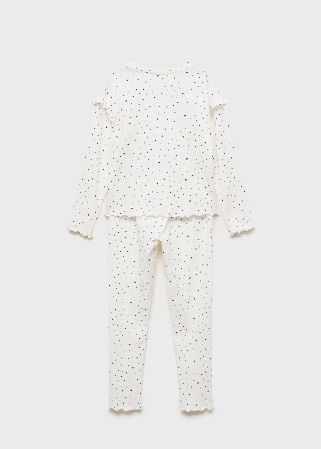 White Long Star-Print Pyjamas, Kids Girl, , large image number 1