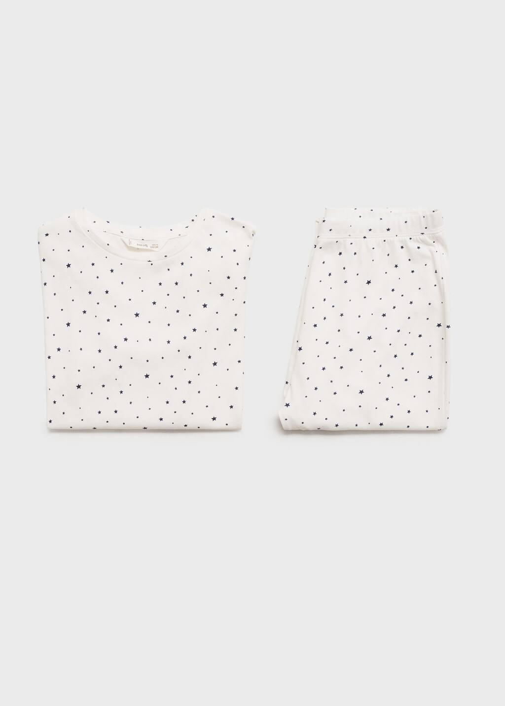 White Long Star-Print Pyjamas, Kids Girl, , large image number 2