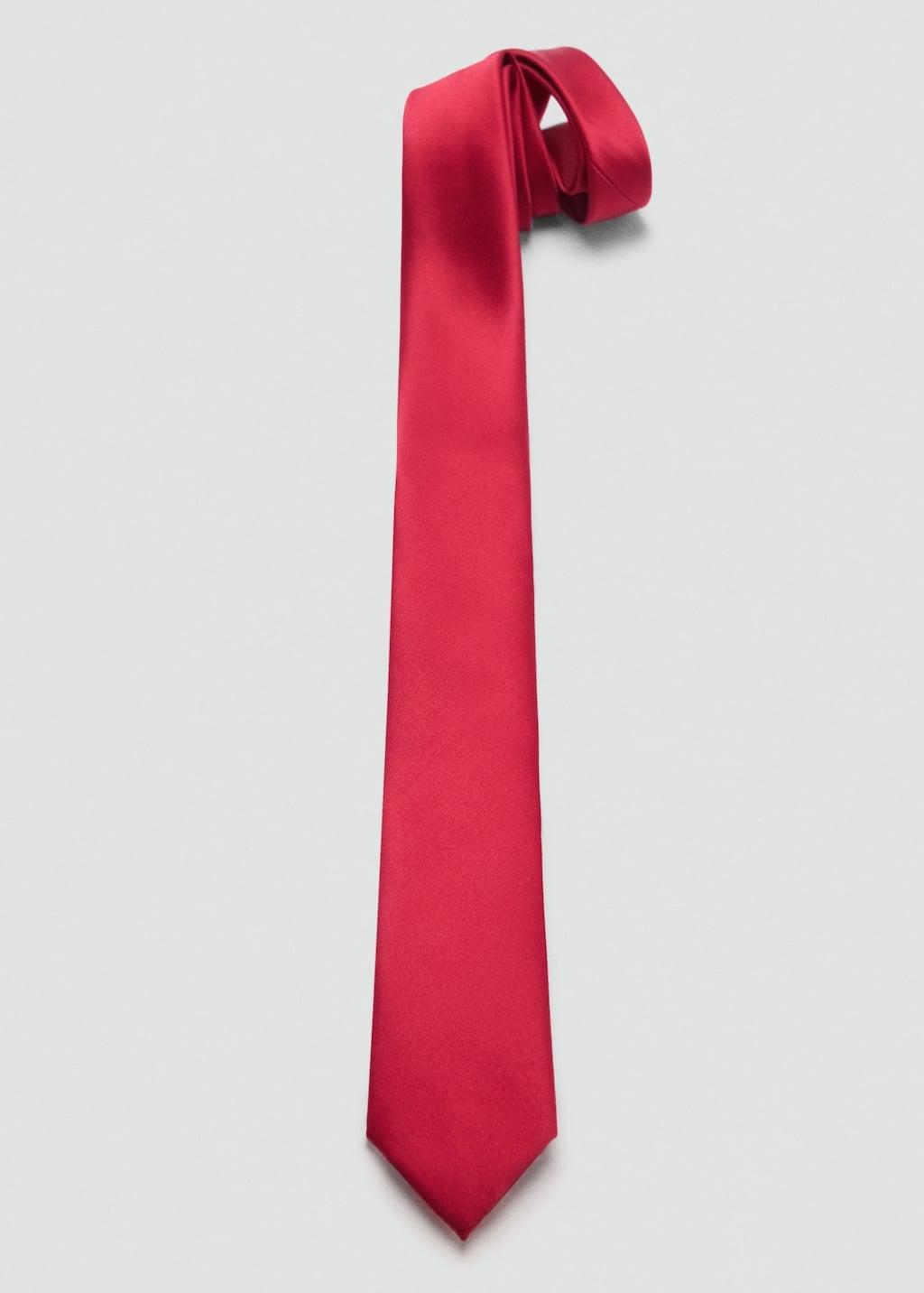 Red Narrow Tie, Red, large image number 0