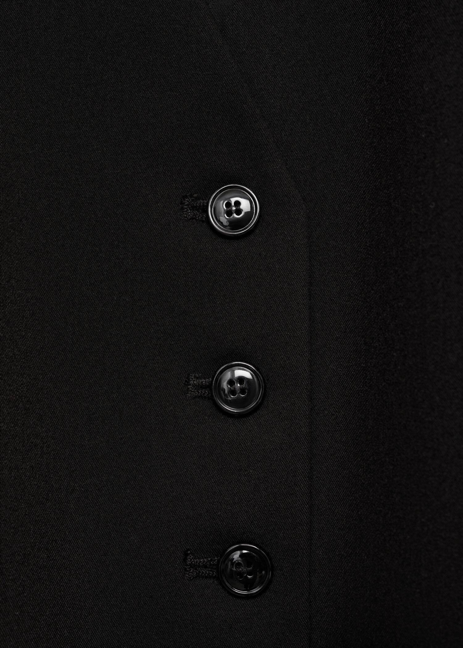 Black Suit Waistcoat With Buttons, , large image number 4