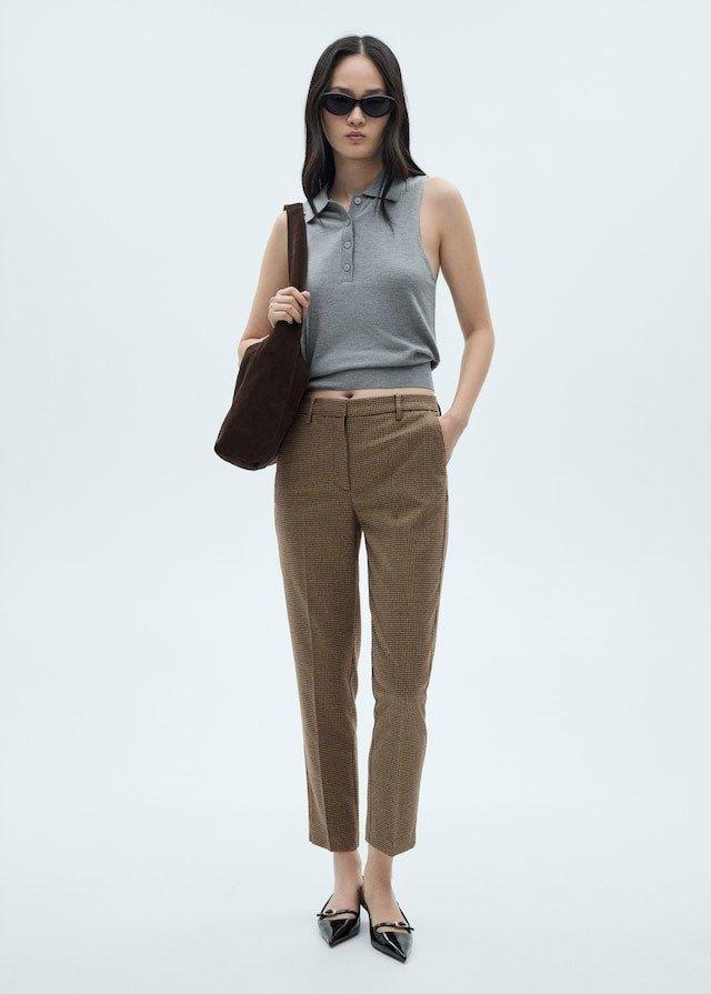Red Mid-Rise Skinny Trousers, , large image number 0