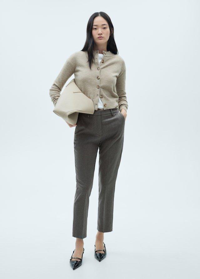 Grey Mid-Rise Skinny Trousers, , large image number 0