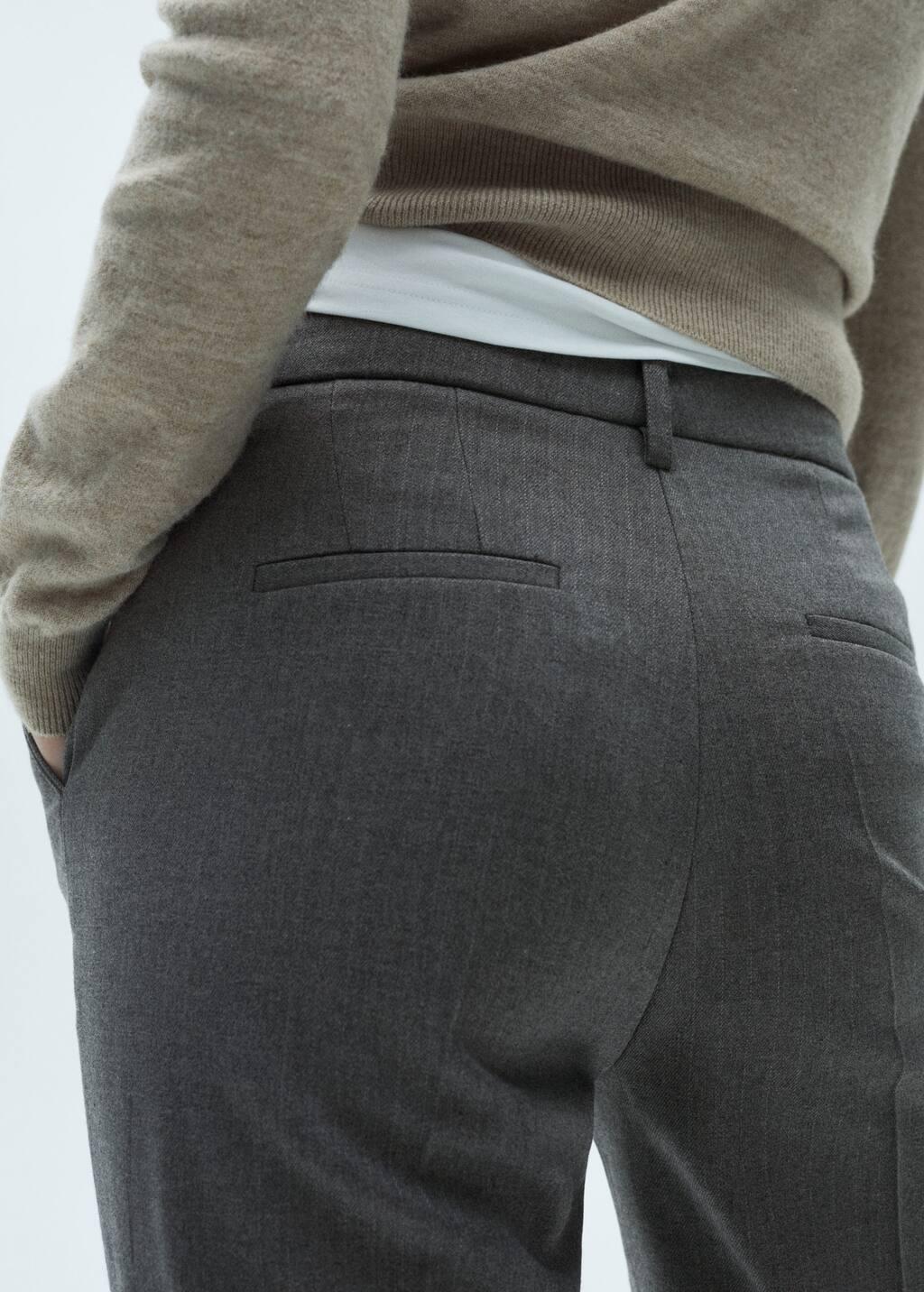 Grey Mid-Rise Skinny Trousers, , large image number 2