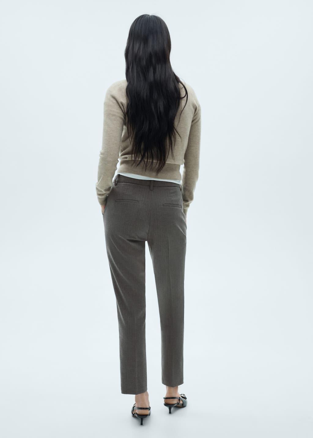 Grey Mid-Rise Skinny Trousers, , large image number 4