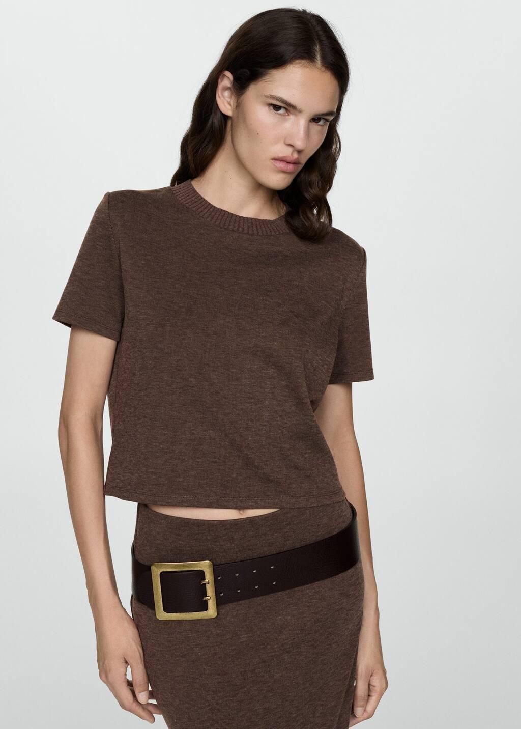 Brown Long Knitted Skirt, , large image number 1