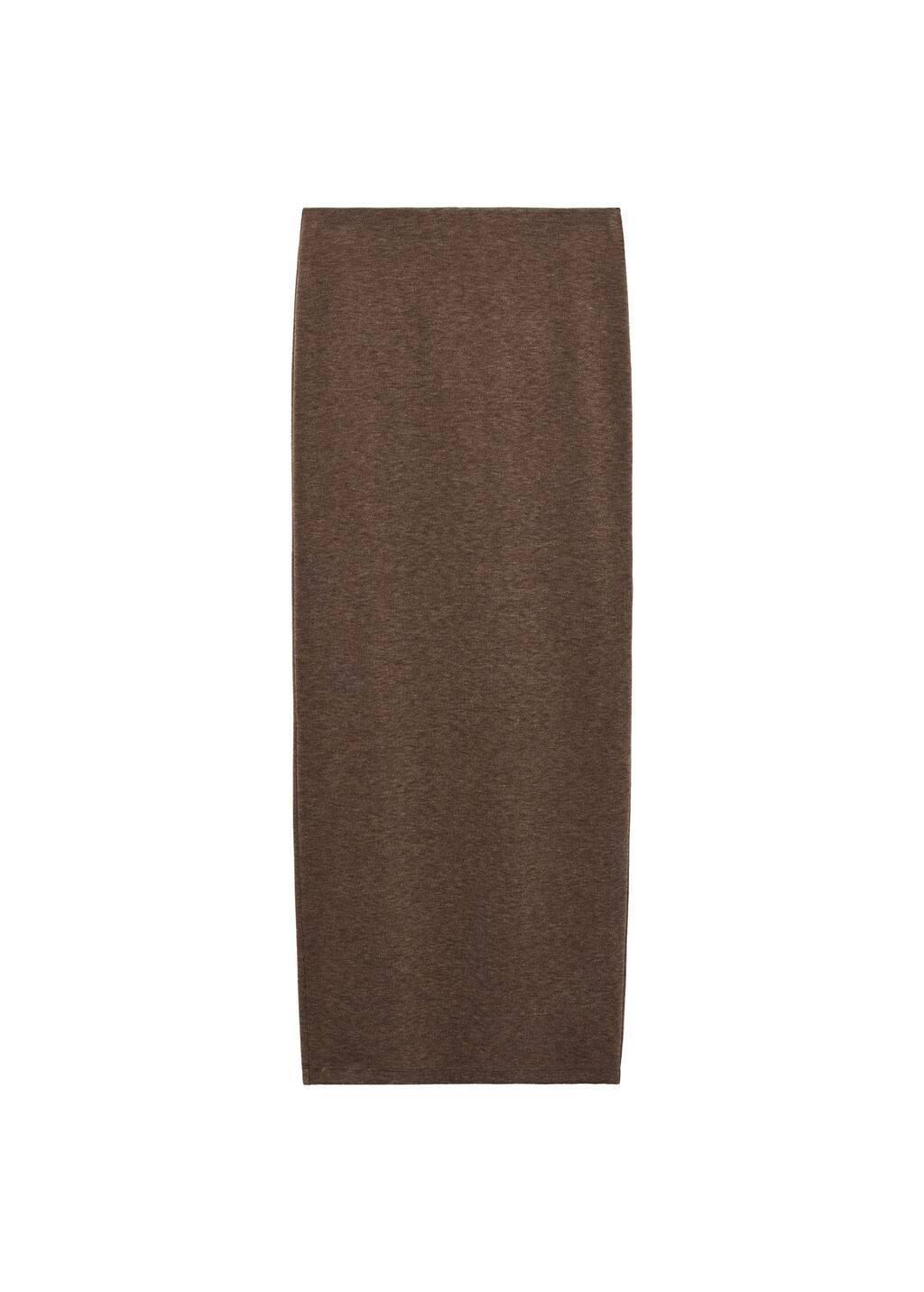 Brown Long Knitted Skirt, , large image number 3