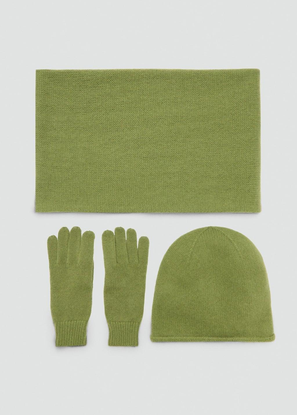 Green 100% Cashmere Scarf, Green, large image number 1