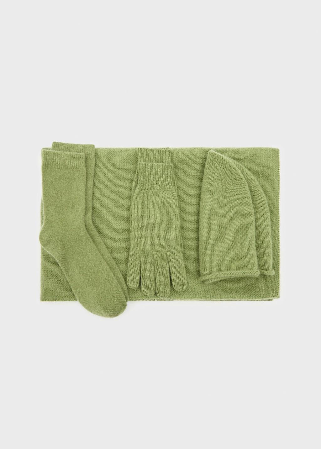 Green 100% Cashmere Scarf, Green, large image number 2
