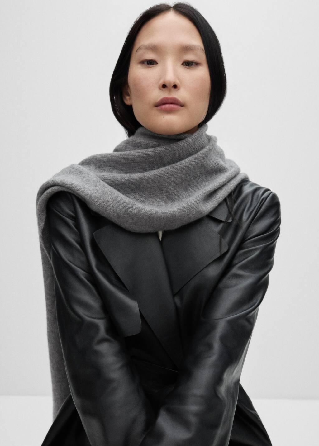 Grey 100% Cashmere Scarf, Medium Grey, large image number 2