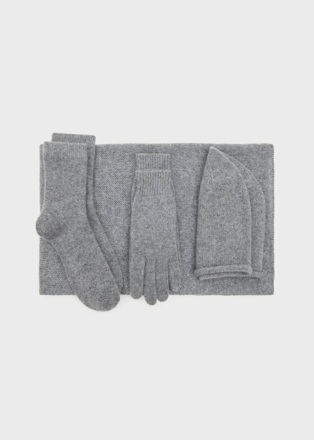 Grey 100% Cashmere Scarf, Medium Grey, large image number 3