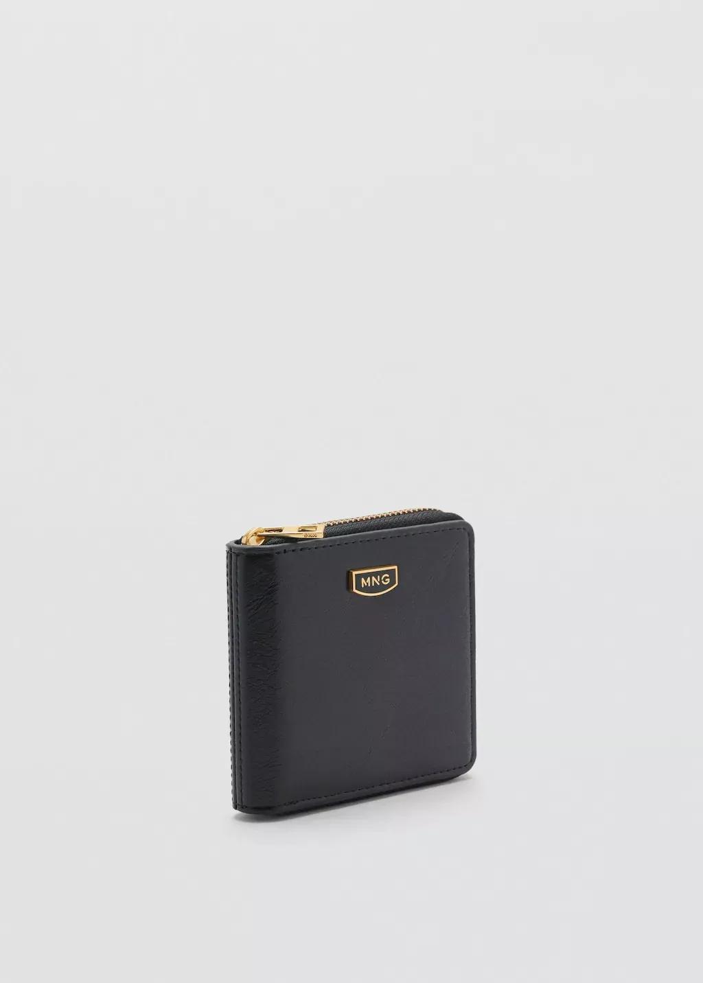 Black Leather-Effect Wallet, Black, large image number 0