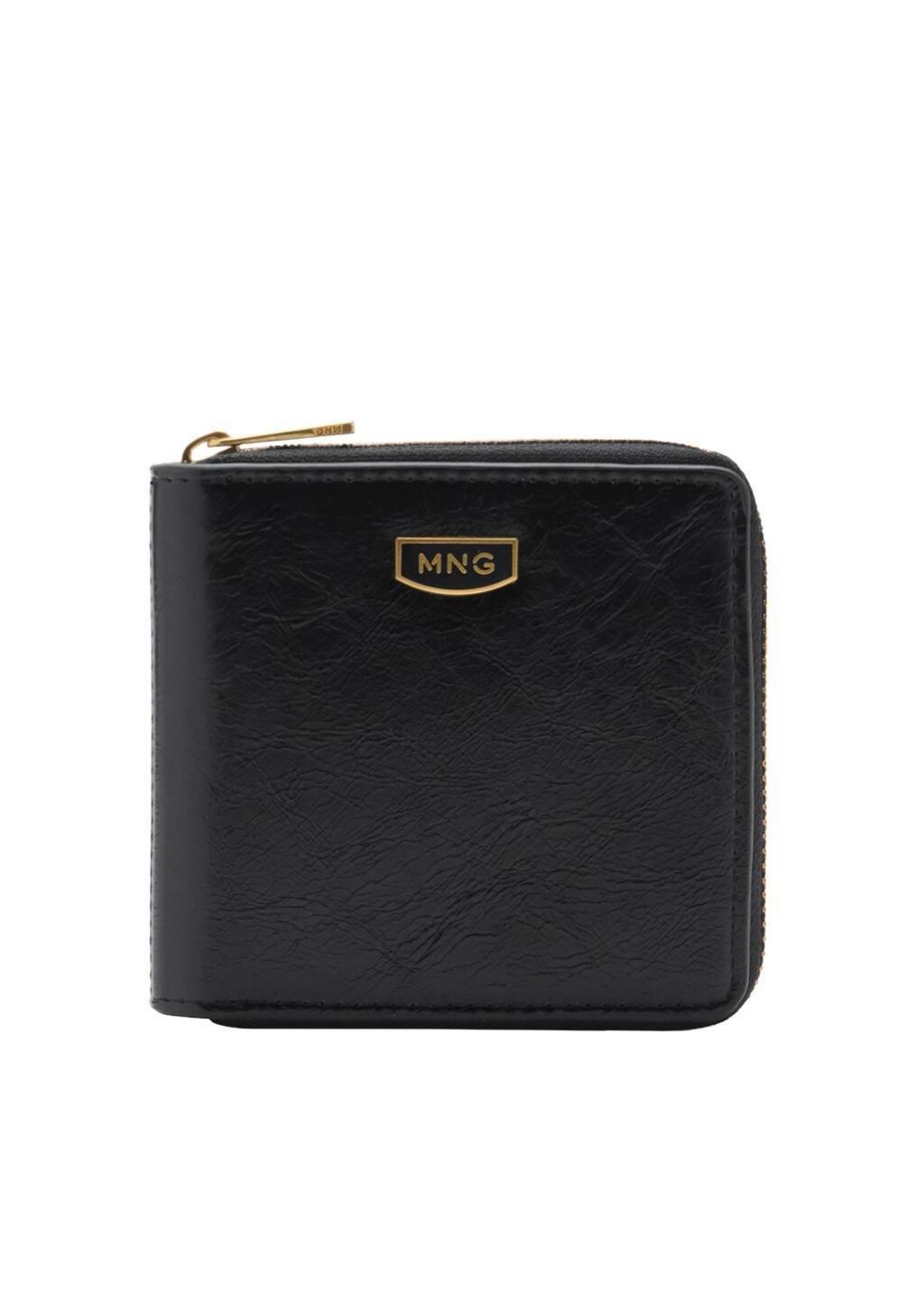 Black Leather-Effect Wallet, Black, large image number 3