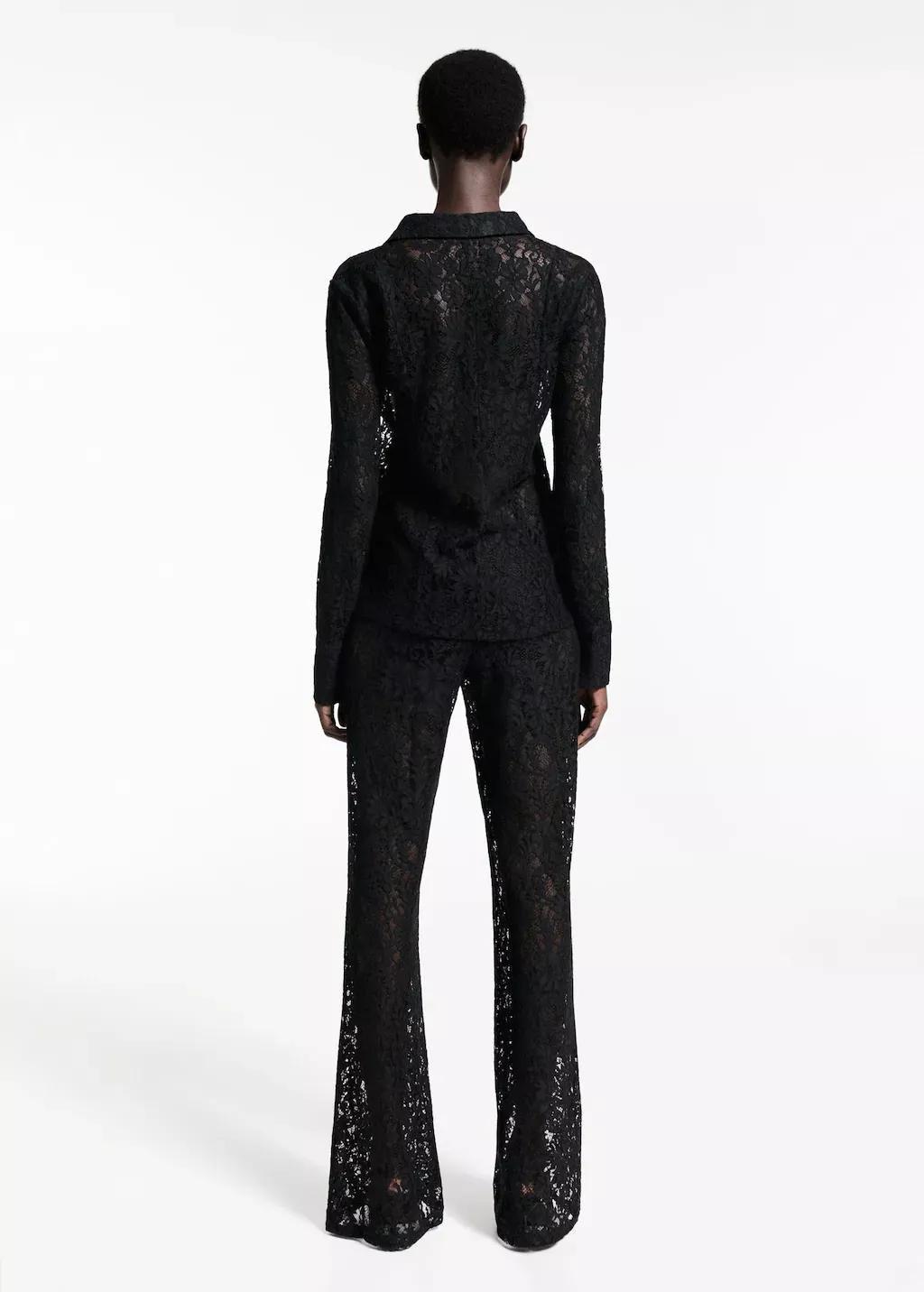 Black Transparent Lace Shirt, , large image number 6