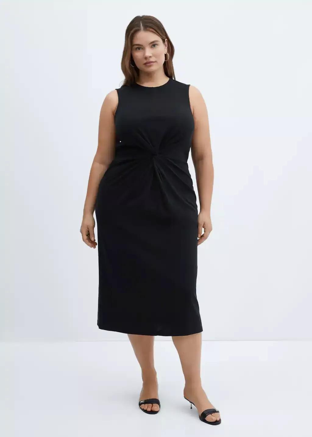Green Draped Midi-Dress, , large image number 4