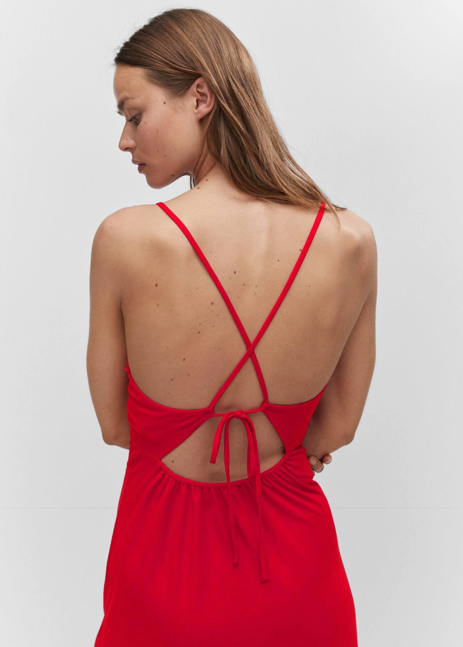 Red Ruched Midi Dress, , large image number 1
