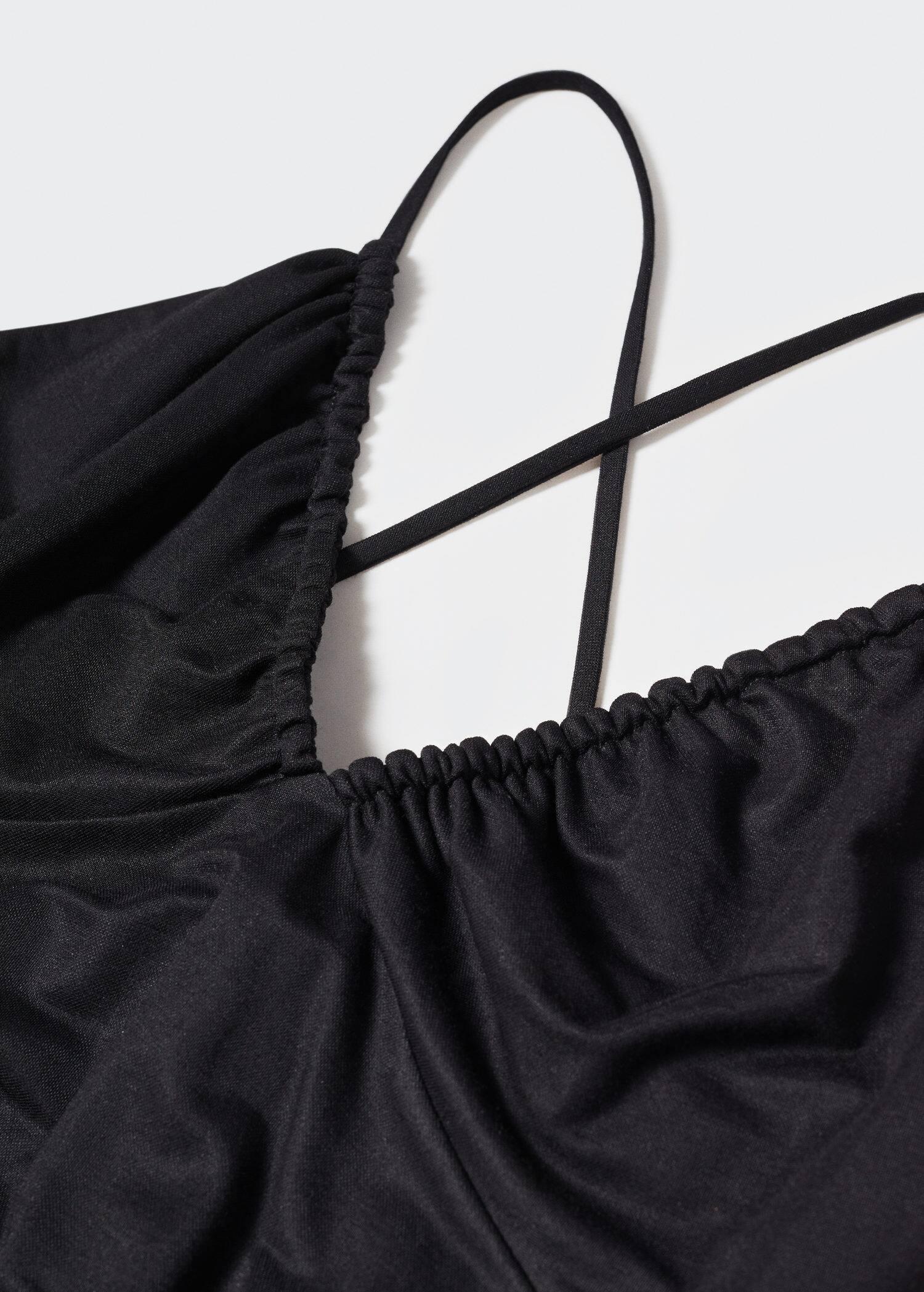 Black Ruched Midi Dress, , large image number 5