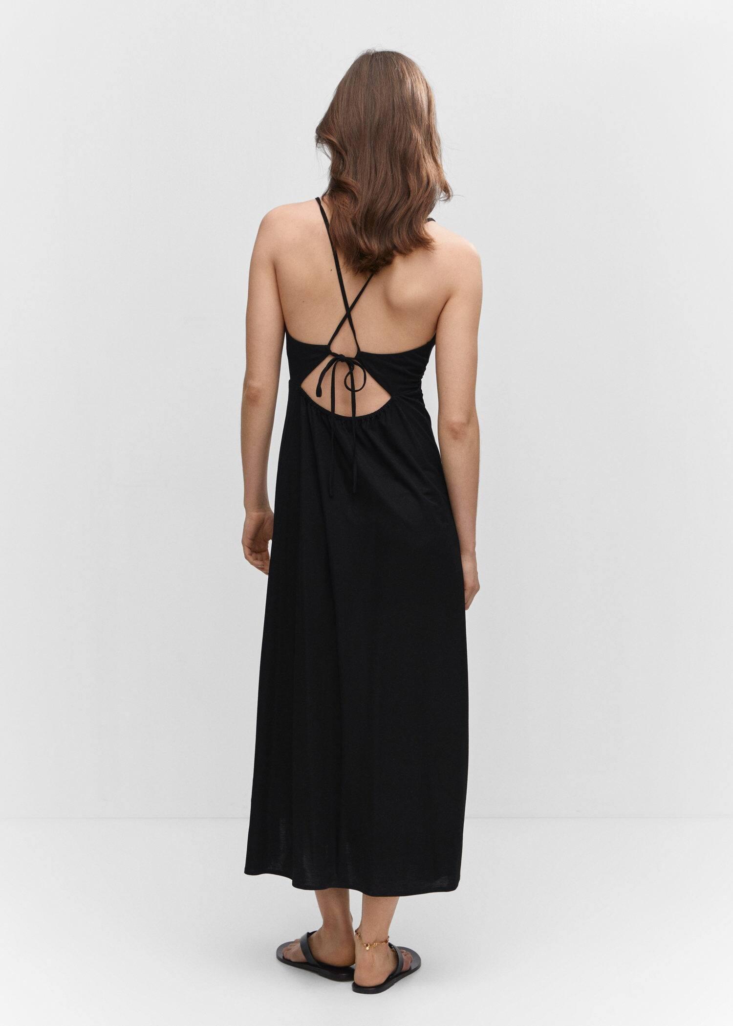 Black Ruched Midi Dress, , large image number 6
