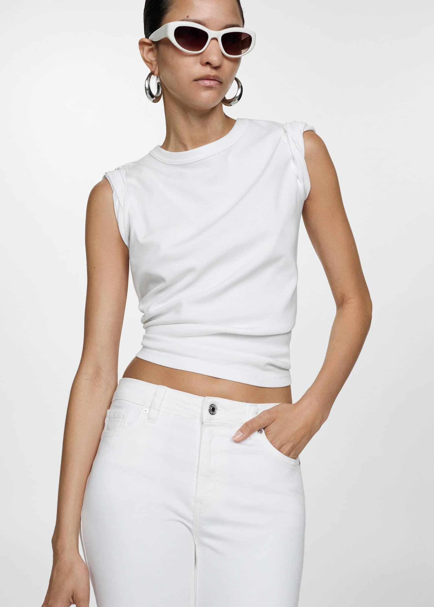 White Sienna Flare Crop Jeans, , large image number 1