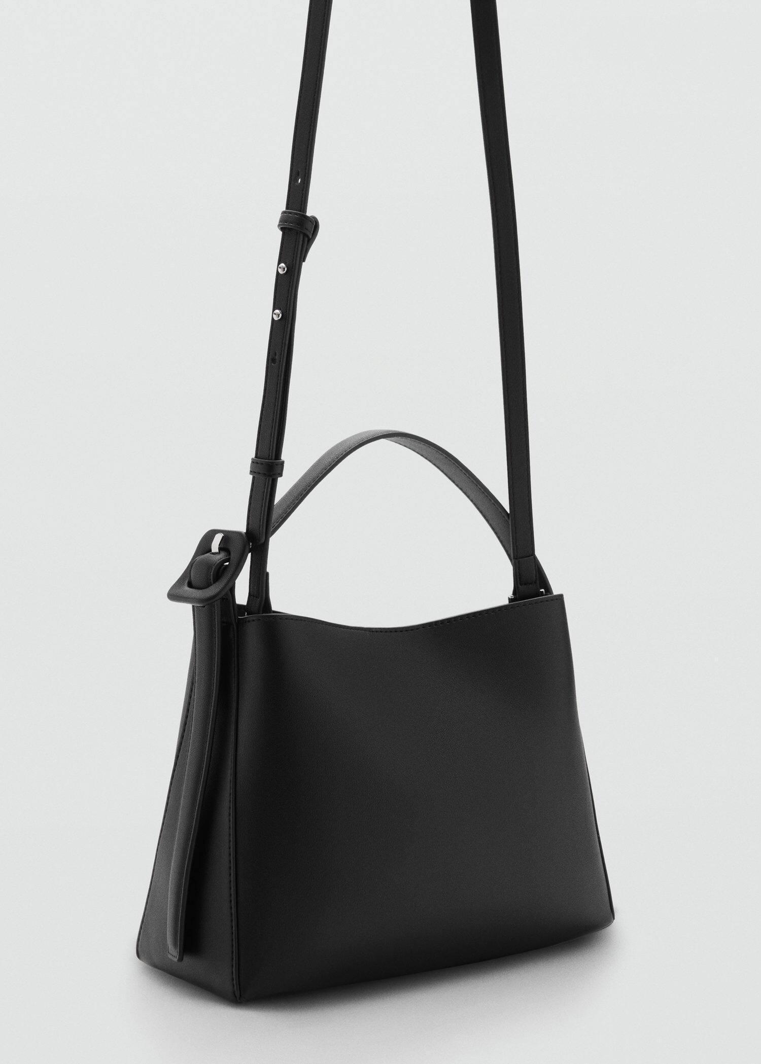 Black Buckled Shopper Bag, , medium