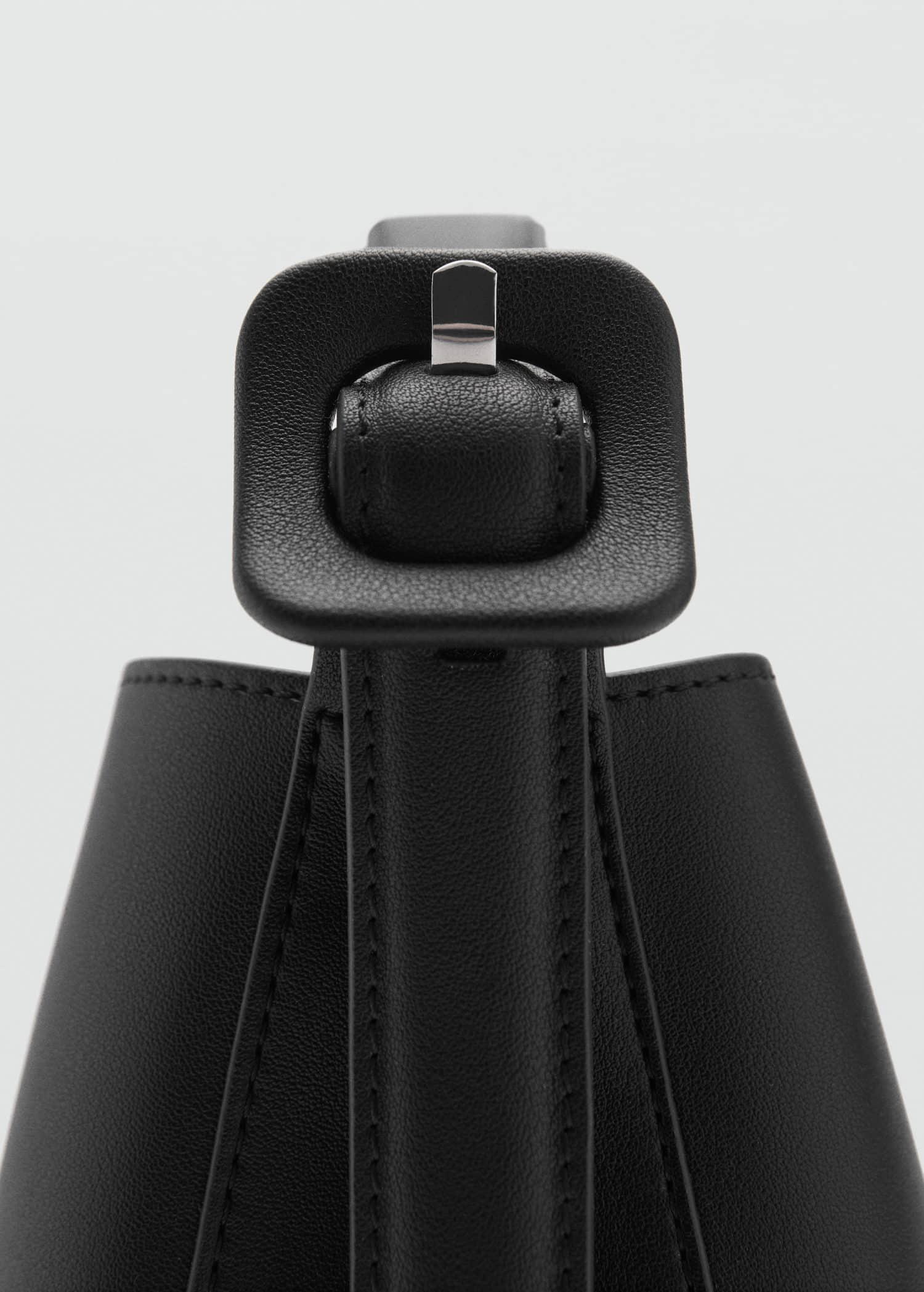 Black Buckled Shopper Bag, 0201_99, large image number 6