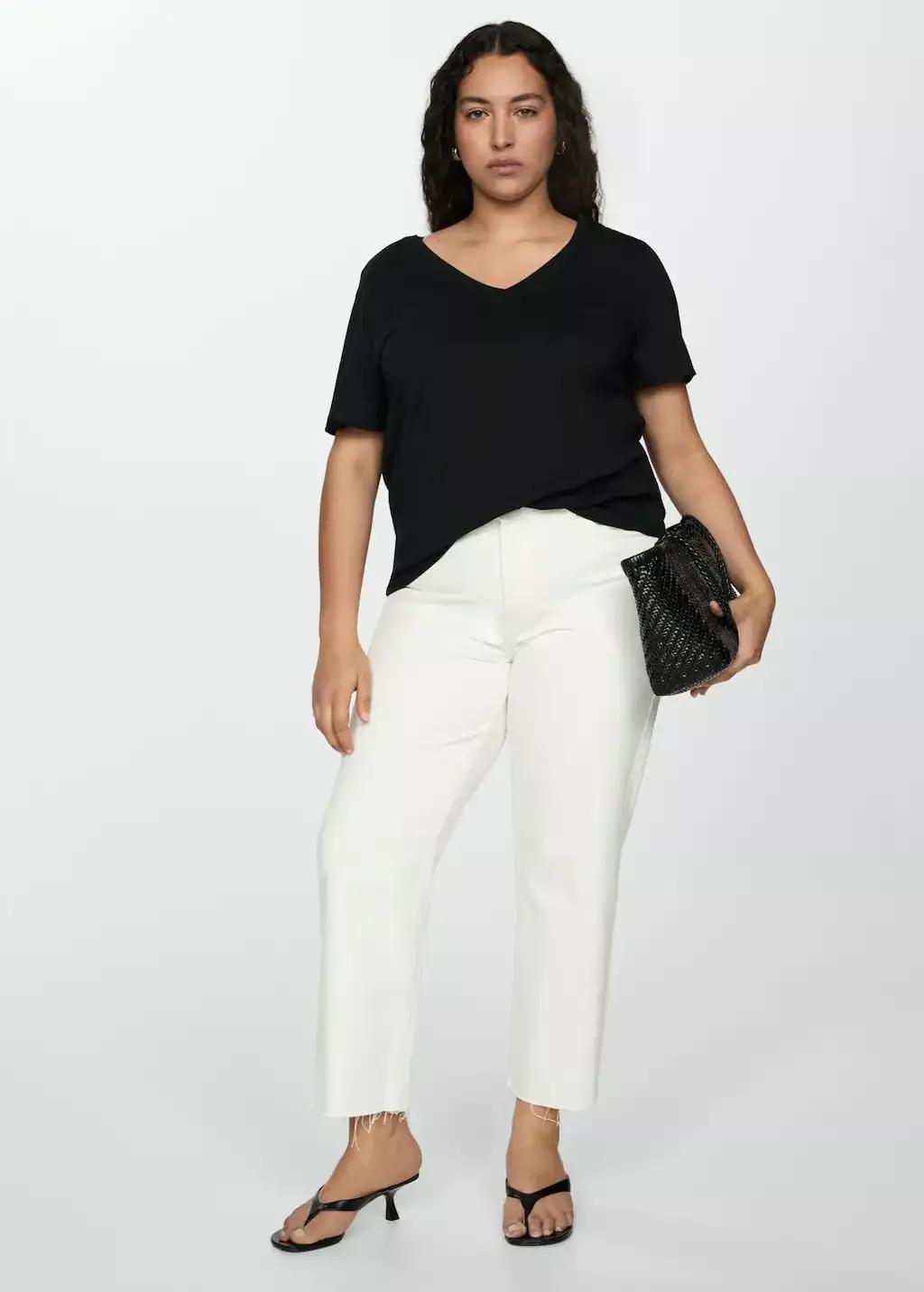 White Short-Sleeved Cotton T-Shirt, , large image number 5