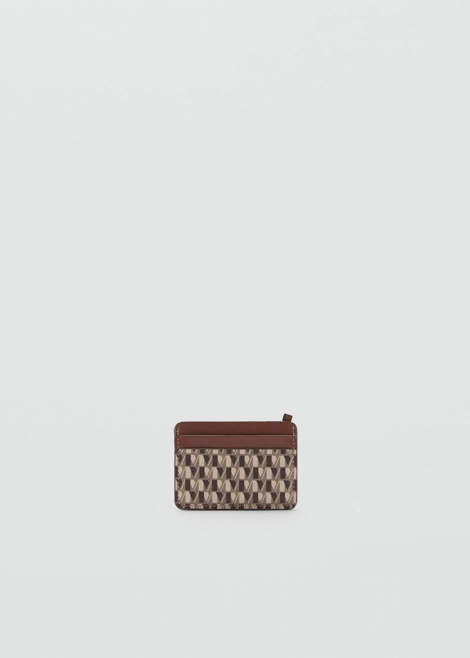Brown Printed Logo Card Holder, Medium Brown, large image number 0