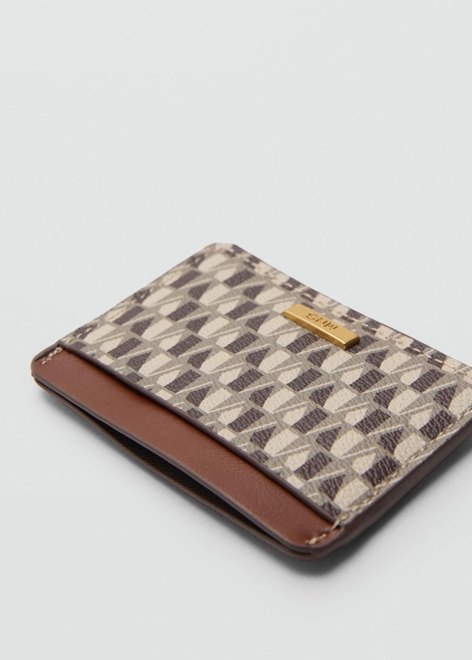 Brown Printed Logo Card Holder, Medium Brown, large image number 1