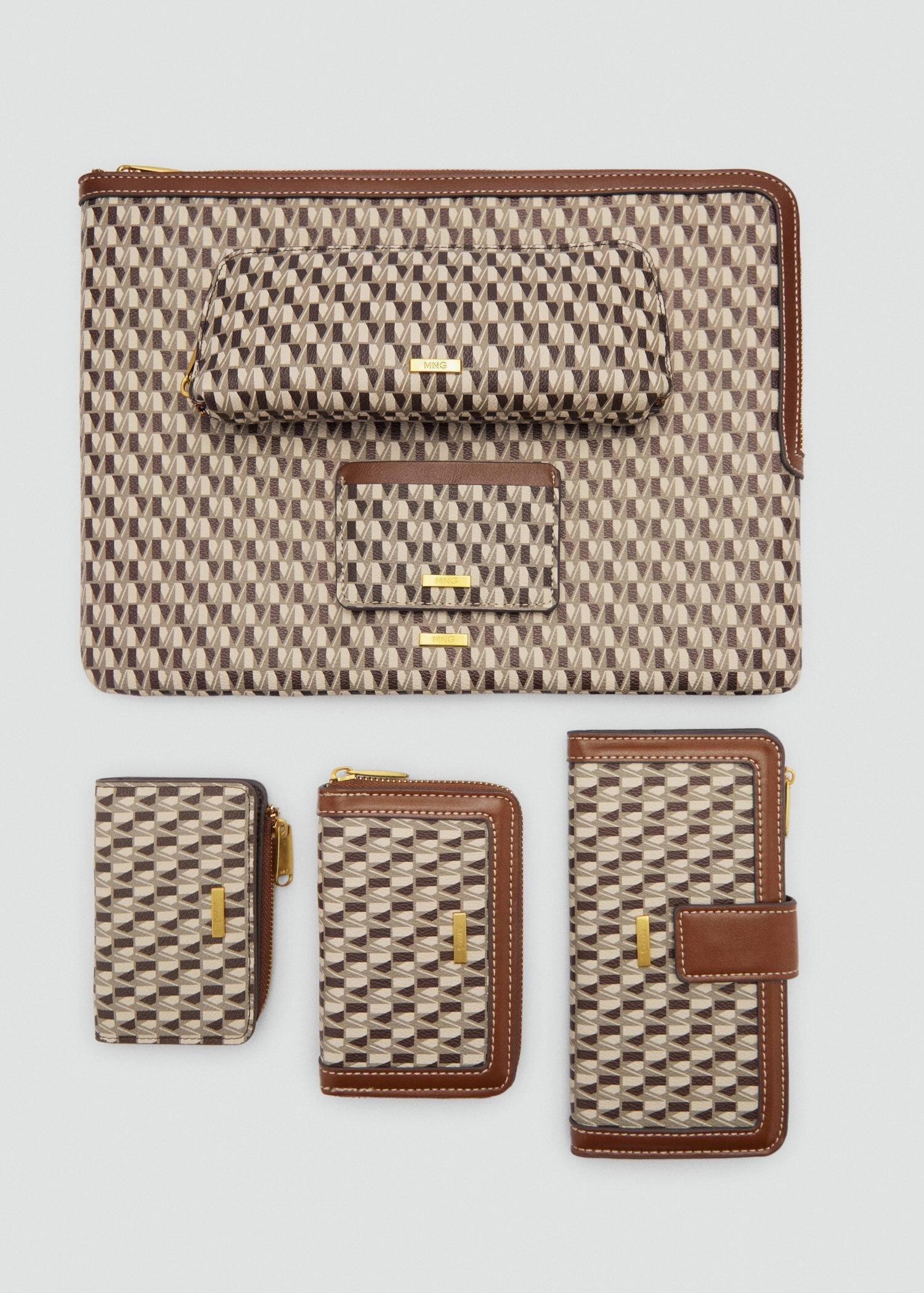 Brown Printed Logo Card Holder, Medium Brown, large image number 2