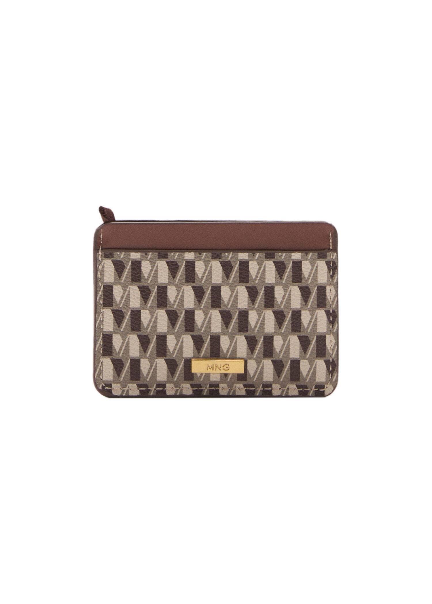 Brown Printed Logo Card Holder, Medium Brown, large image number 3