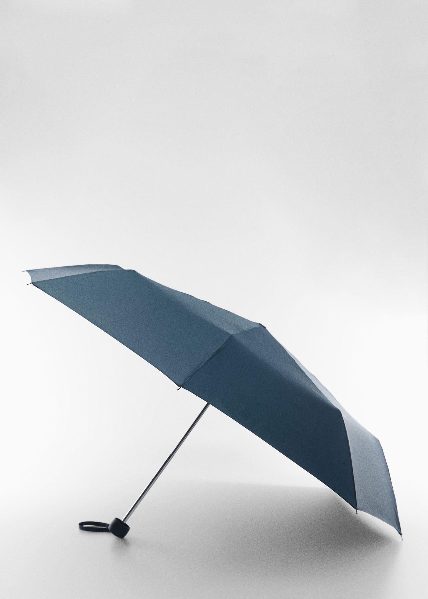 Navy Plain Folding Umbrella, Navy, large image number 0
