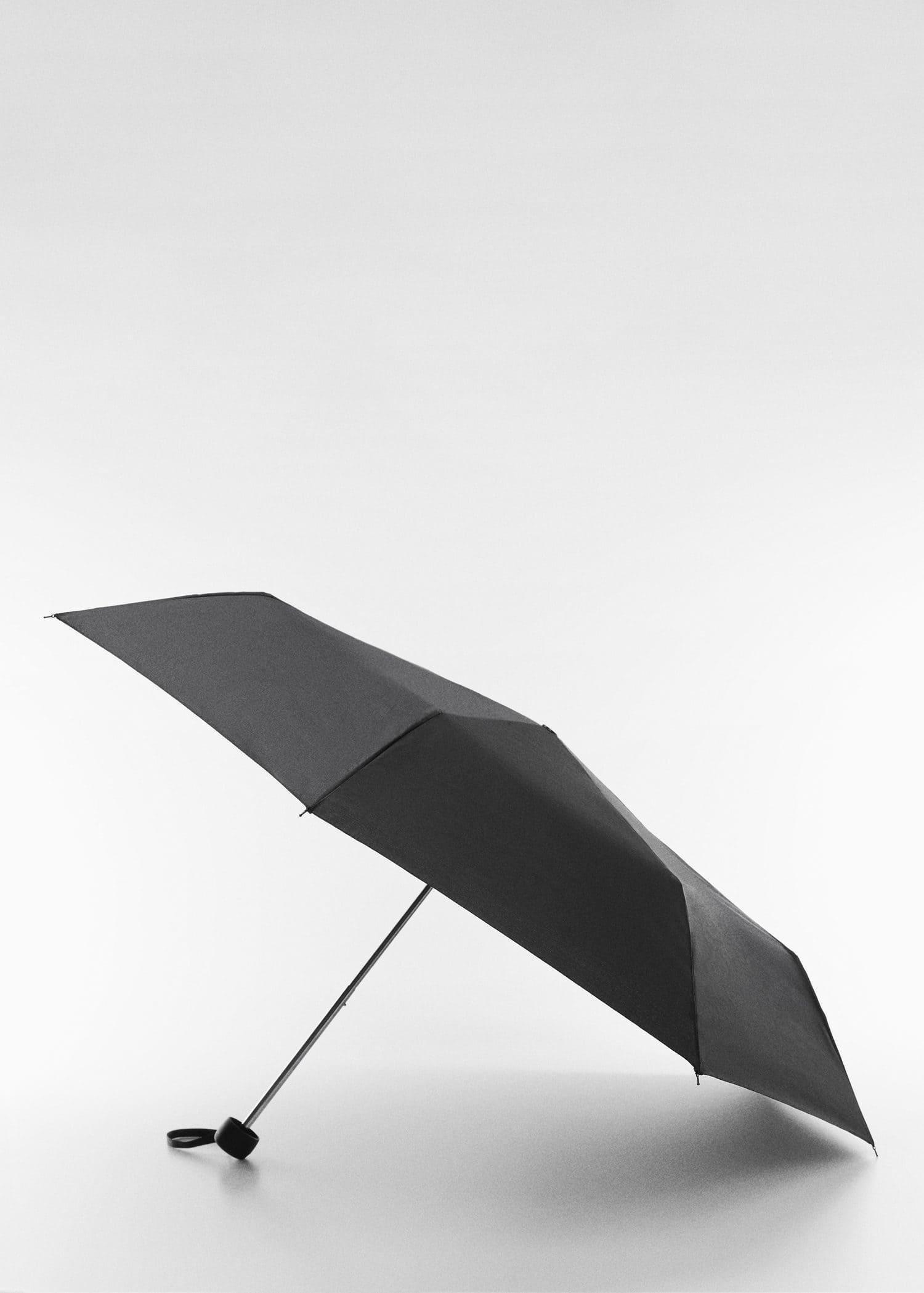 Black Plain Folding Umbrella, , large image number 0
