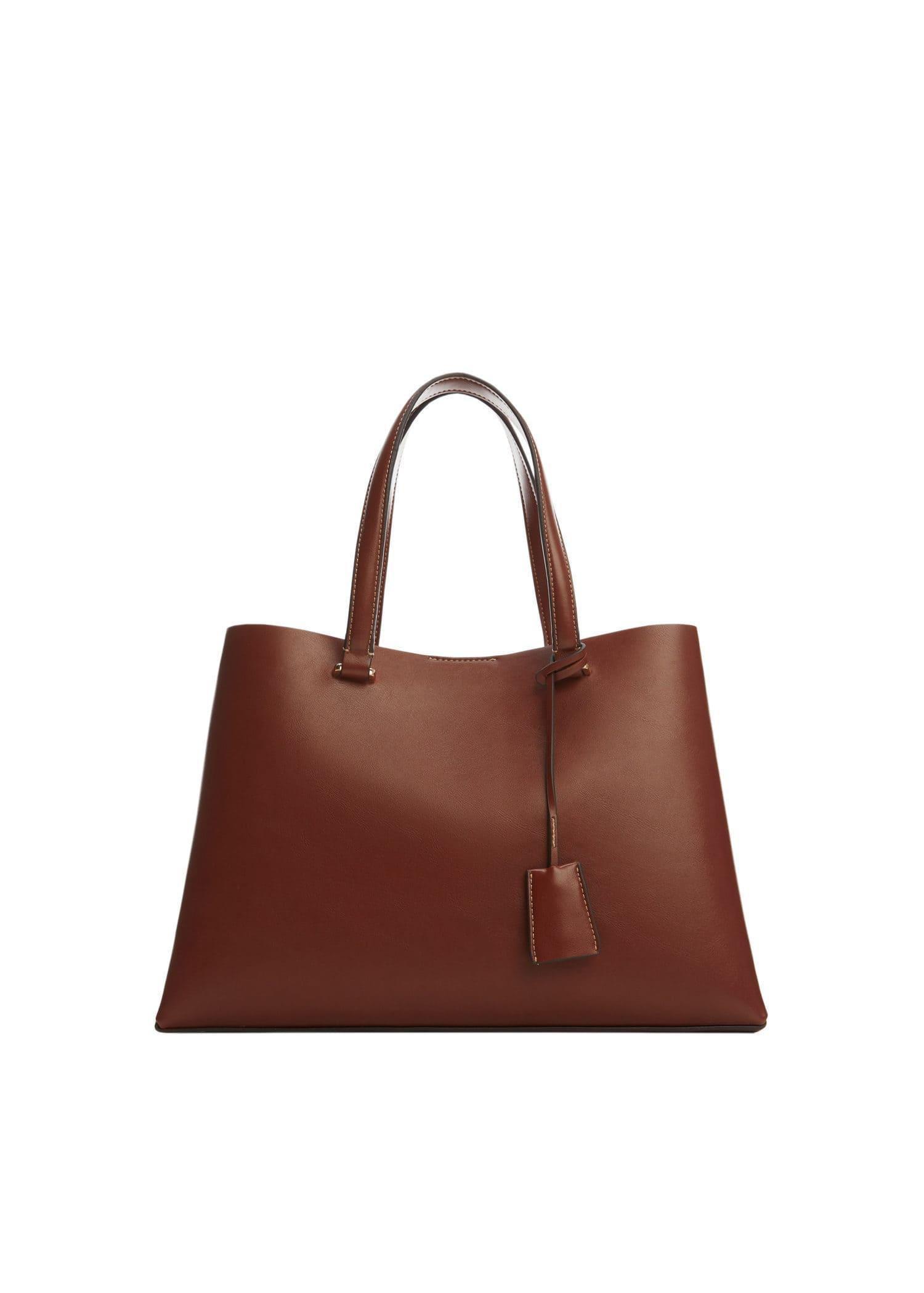 Brown Dual Compartment Shopper Bag, Medium Brown, large image number 3