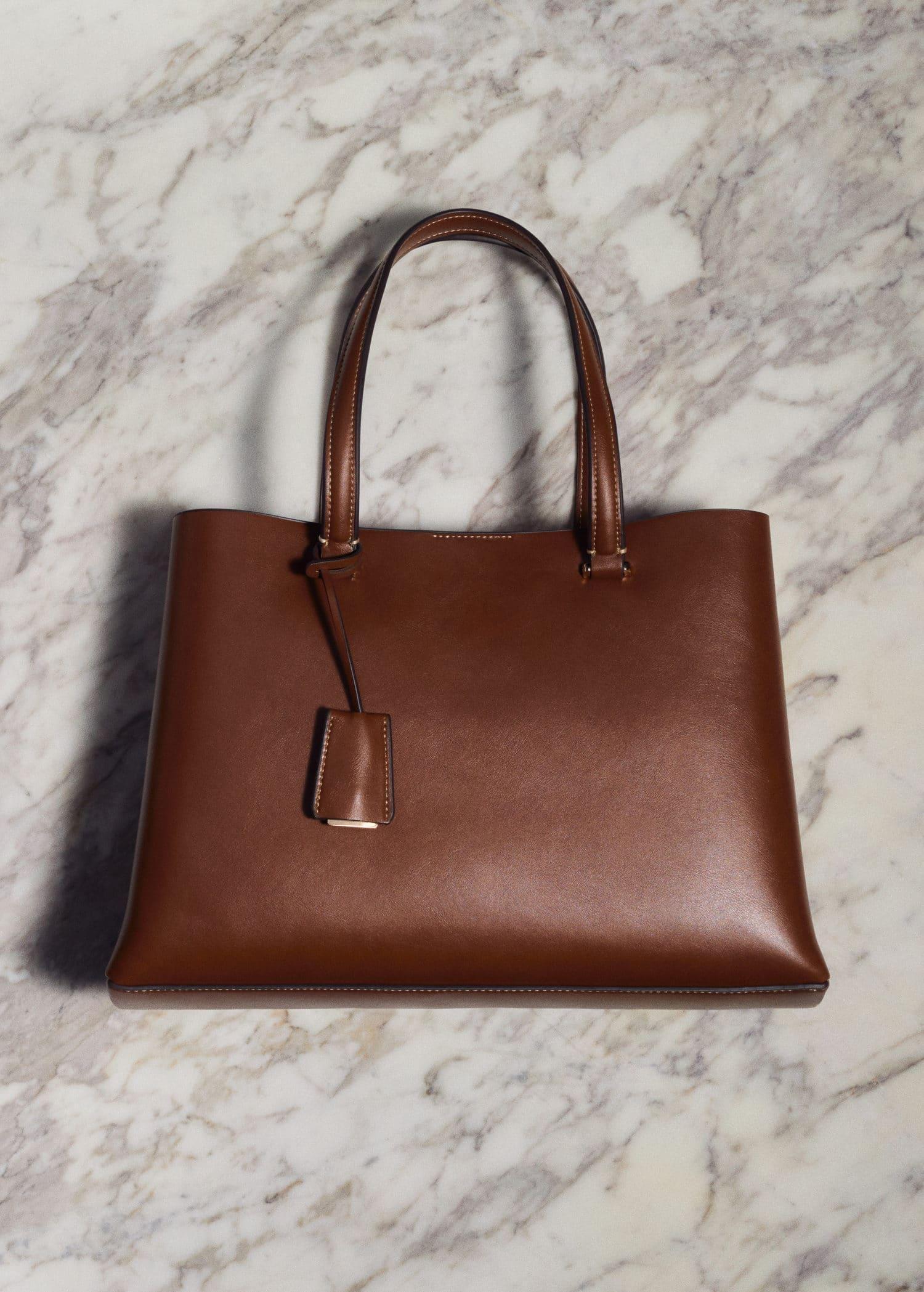 Brown Dual Compartment Shopper Bag, Medium Brown, large image number 5