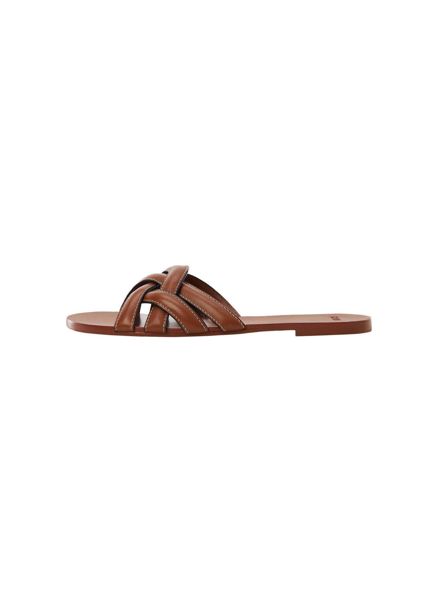 Brown Leather Straps Sandals, , large image number 3