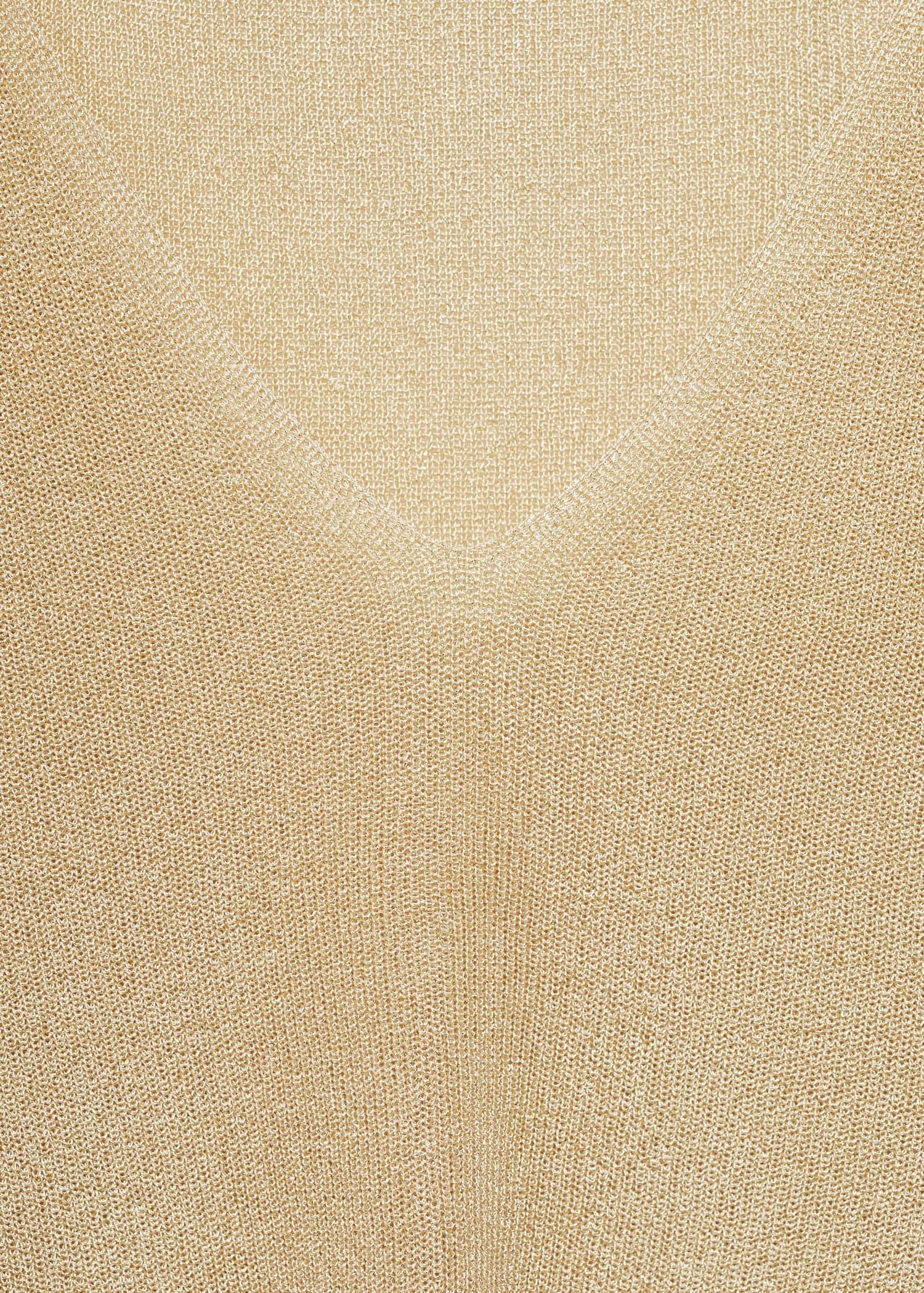 Gold V-Neck Lurex Sweater, , large image number 2