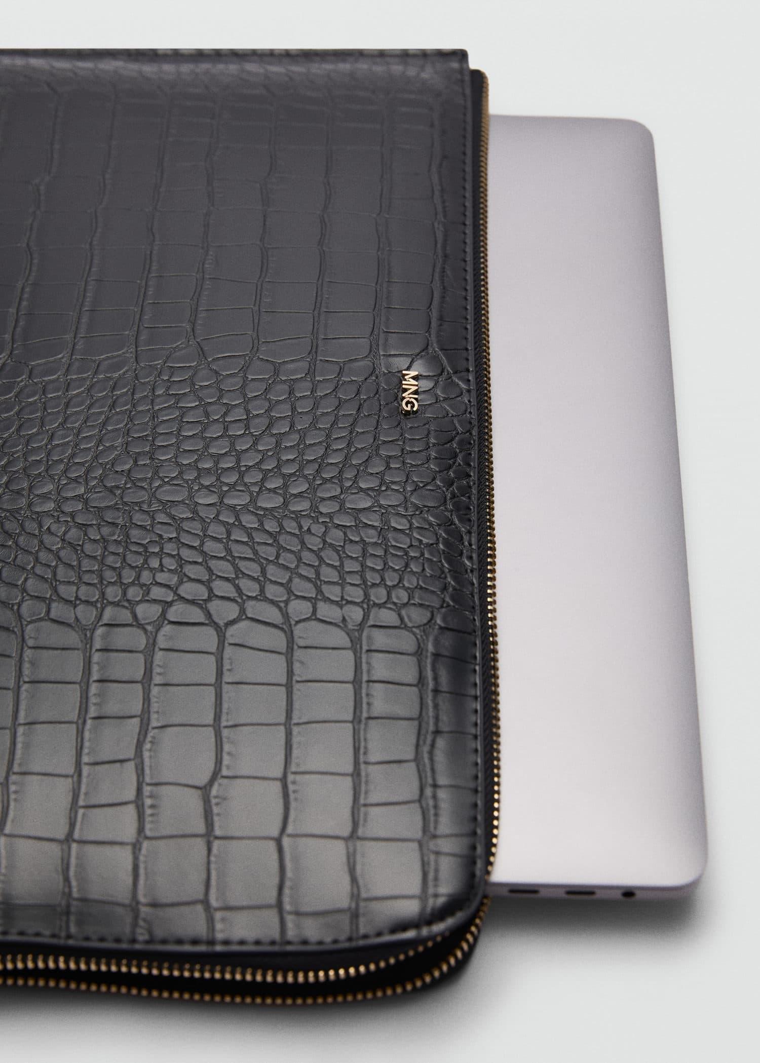 Black Animal Print Laptop Case, 0201_99, large image number 1