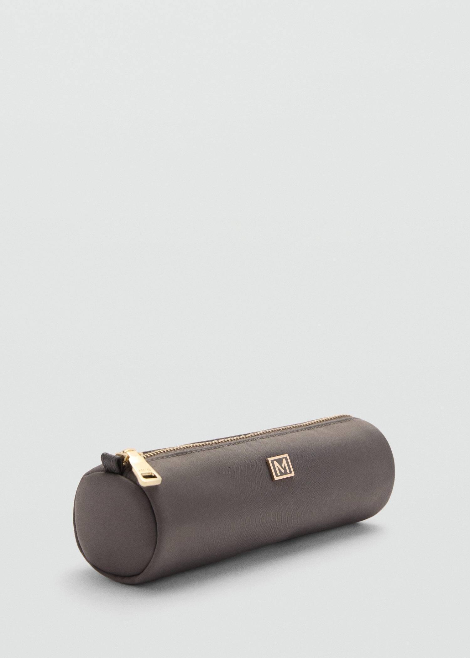 Grey Logo Zipped Pencil Case, Dark Grey, large image number 0