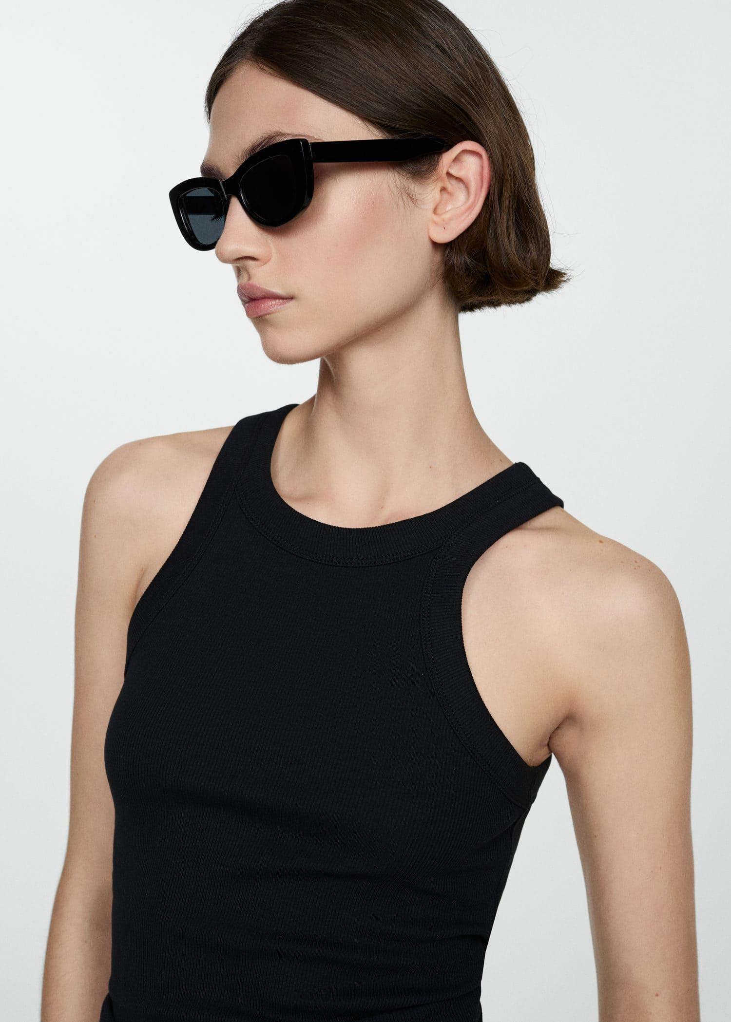 Black Ribbed Top, , large image number 1