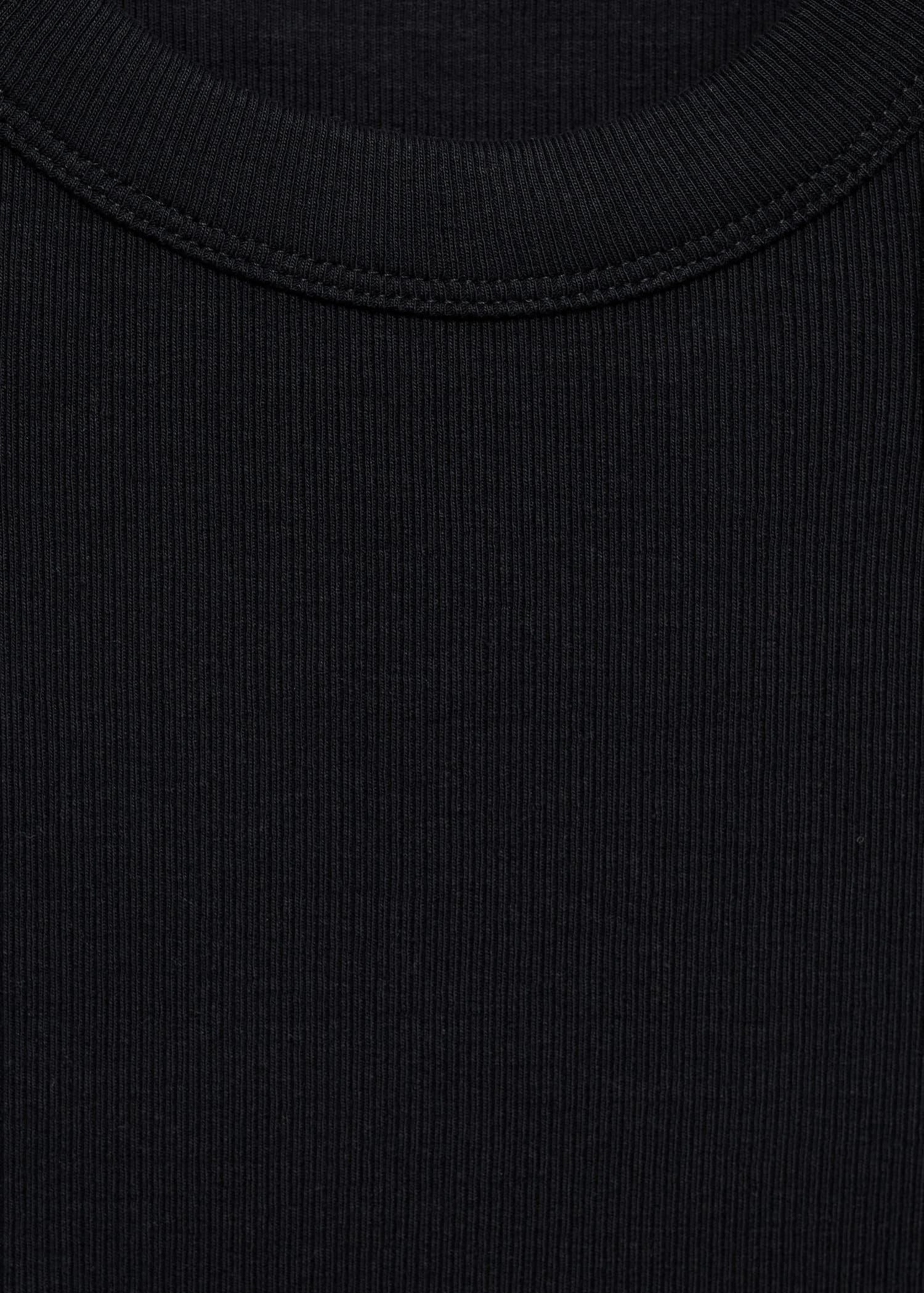 Black Ribbed Top, , large image number 2