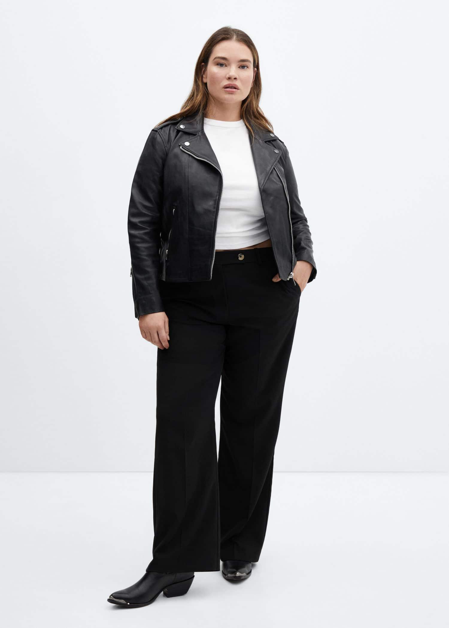 Black Leather Biker Jacket, , large image number 4