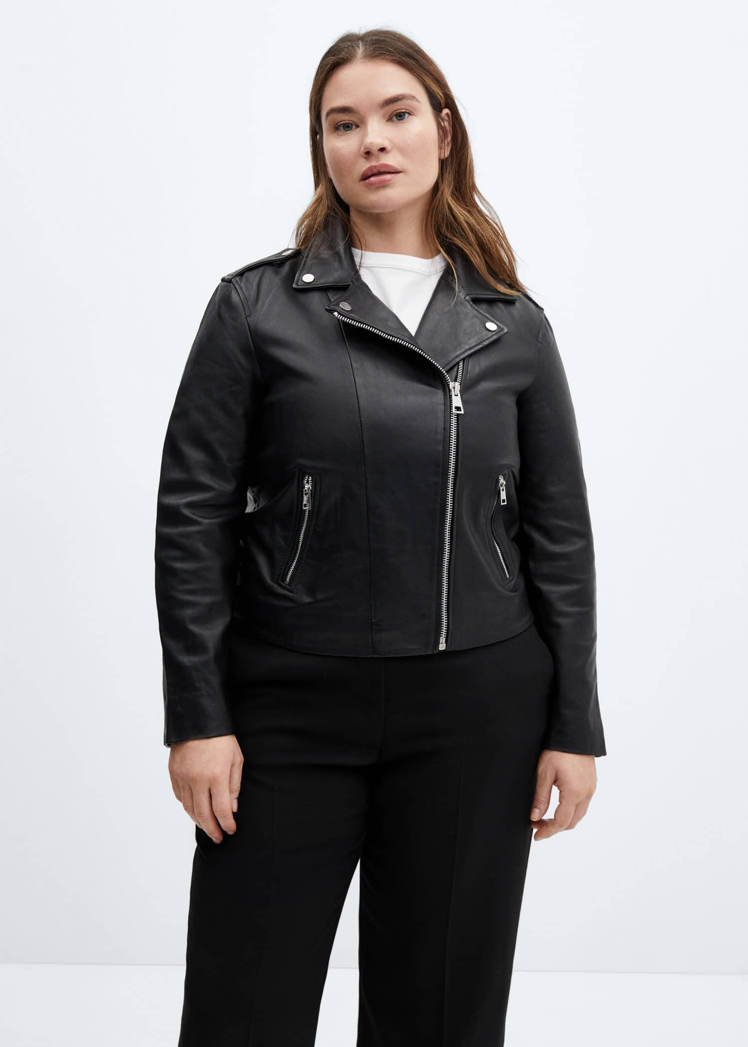 Black Leather Biker Jacket, , large image number 6