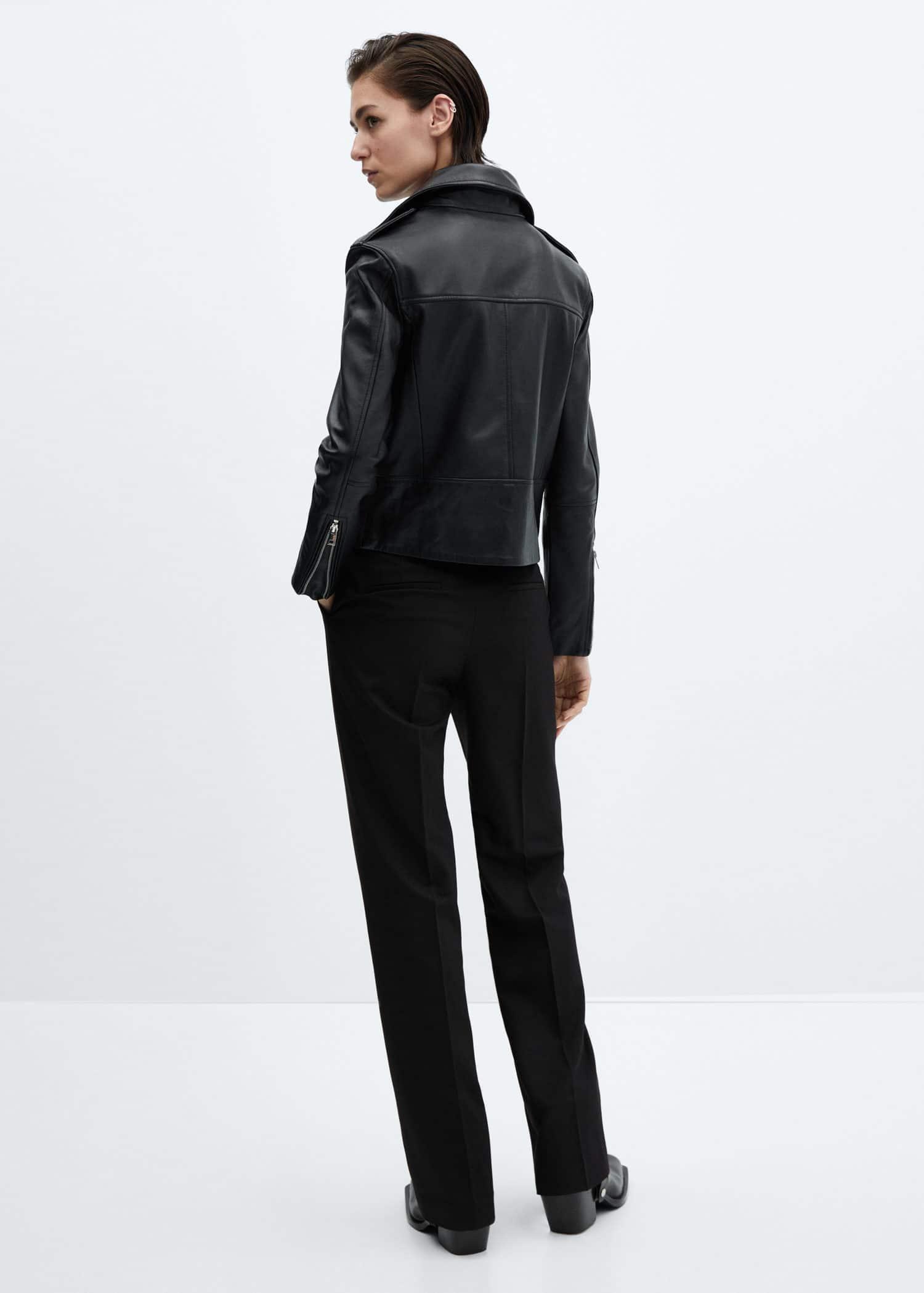 Black Leather Biker Jacket, , large image number 9
