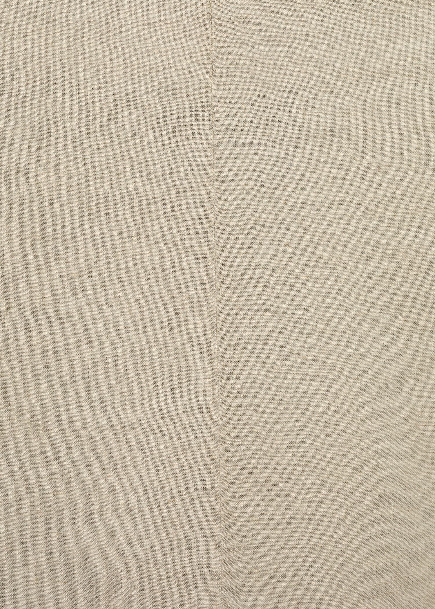 Beige Wideleg Linen Trousers, , large image number 3