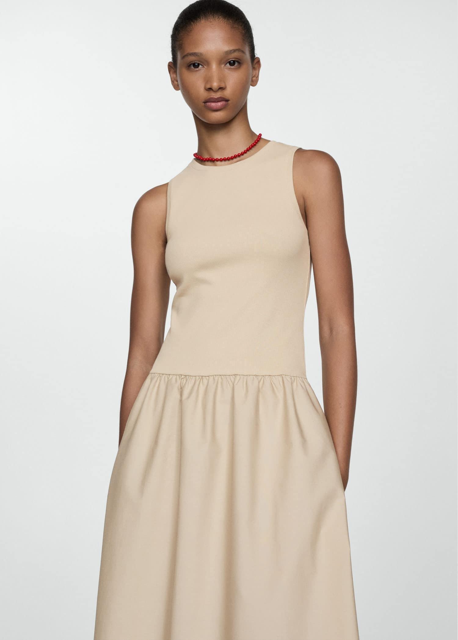 Beige A-Line Dress, , large image number 0
