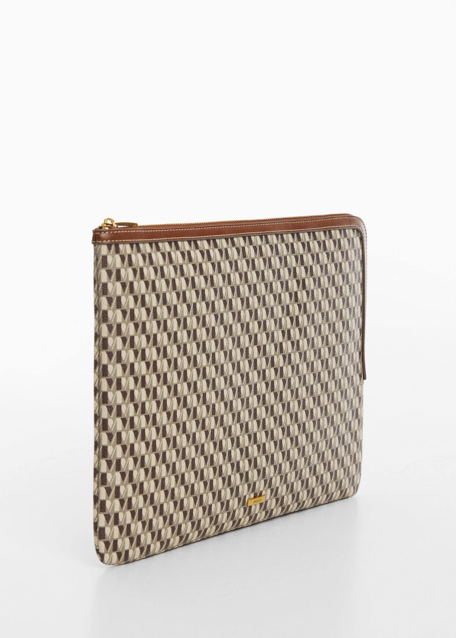 Brown Printed Logo Laptop Case, Medium Brown, large image number 0
