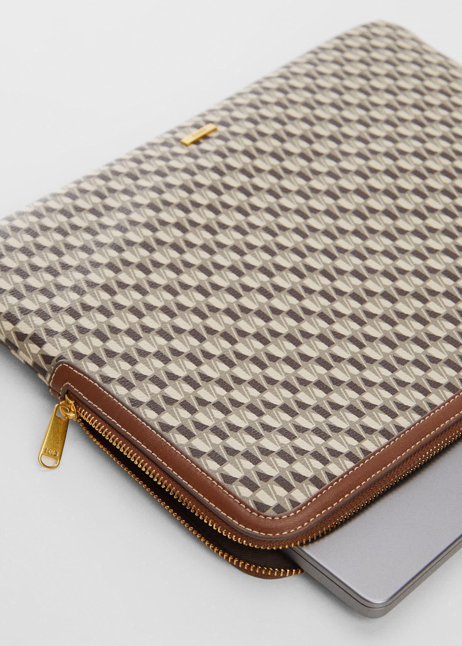 Brown Printed Logo Laptop Case, Medium Brown, large image number 1