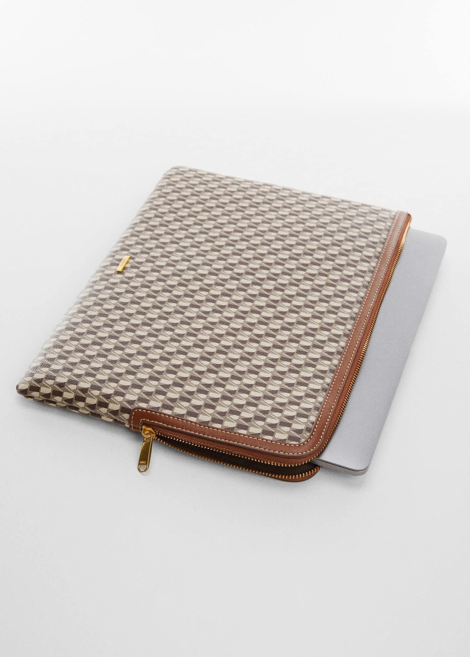 Brown Printed Logo Laptop Case, Medium Brown, large image number 2
