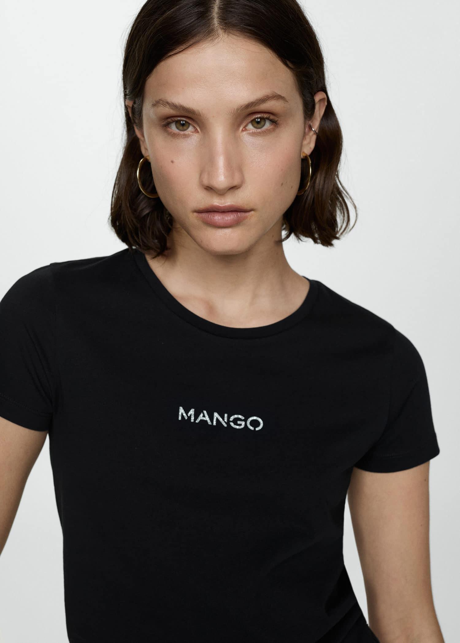 Black Logo Cotton T-Shirt, , large image number 1