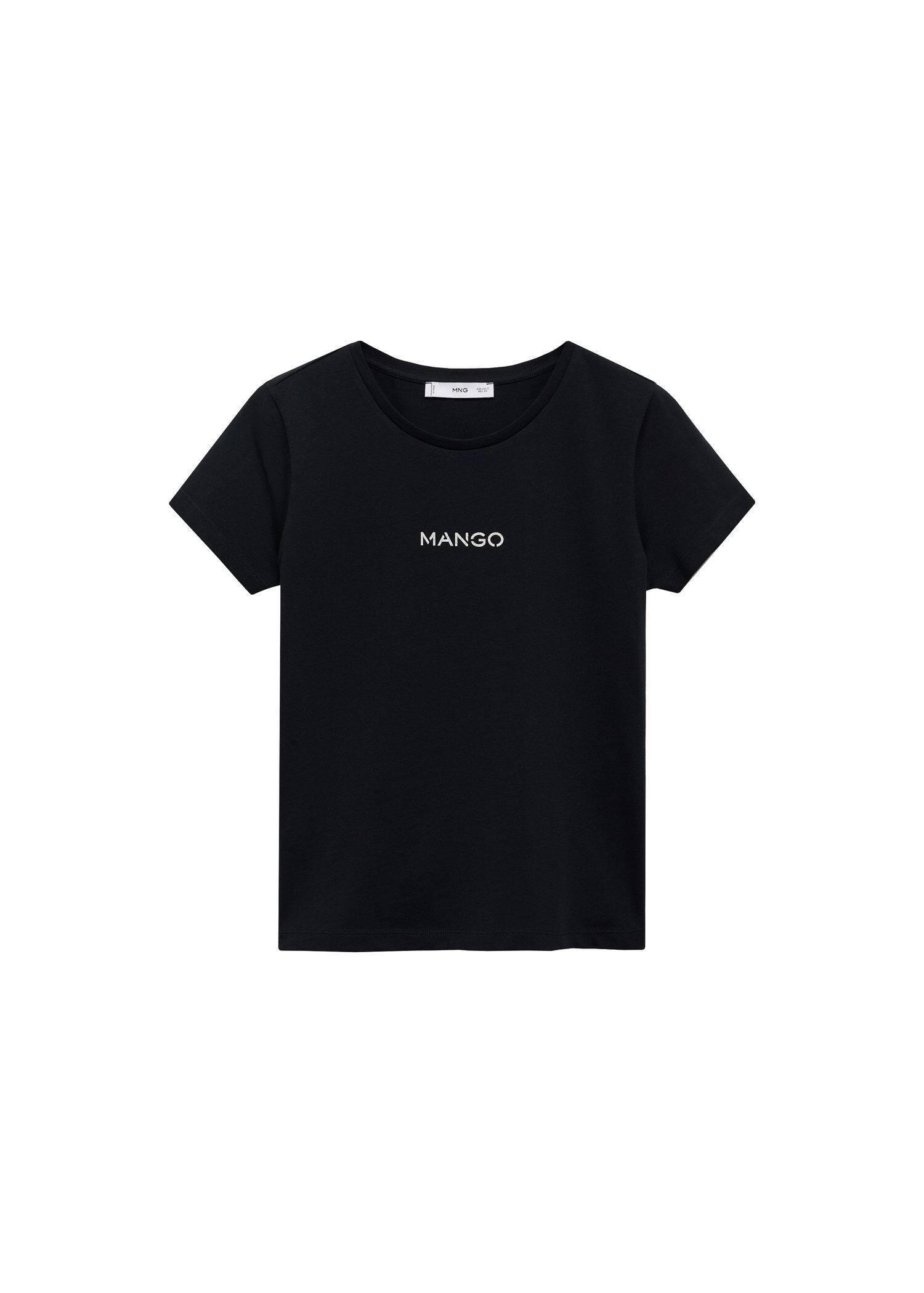 Black Logo Cotton T-Shirt, , large image number 3